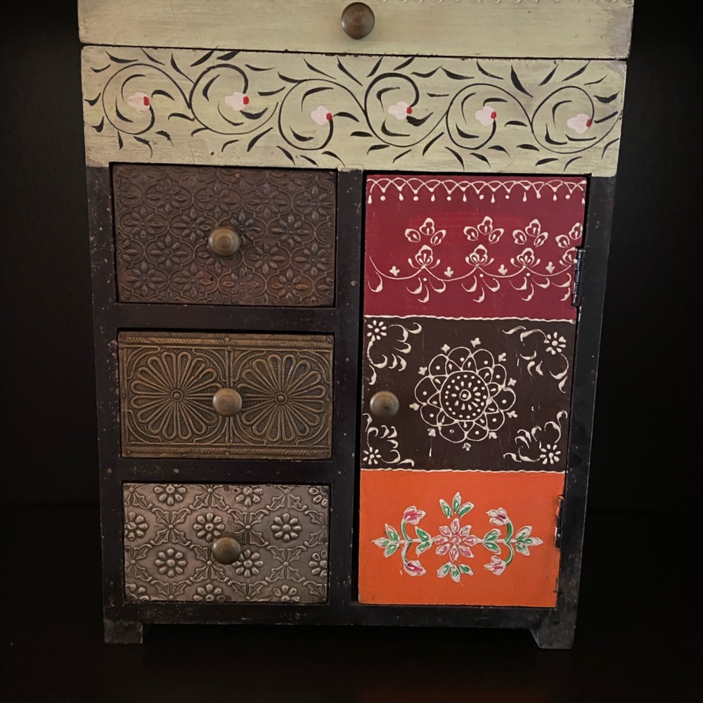 Handcrafted Multicolor Jewelry Cabinet